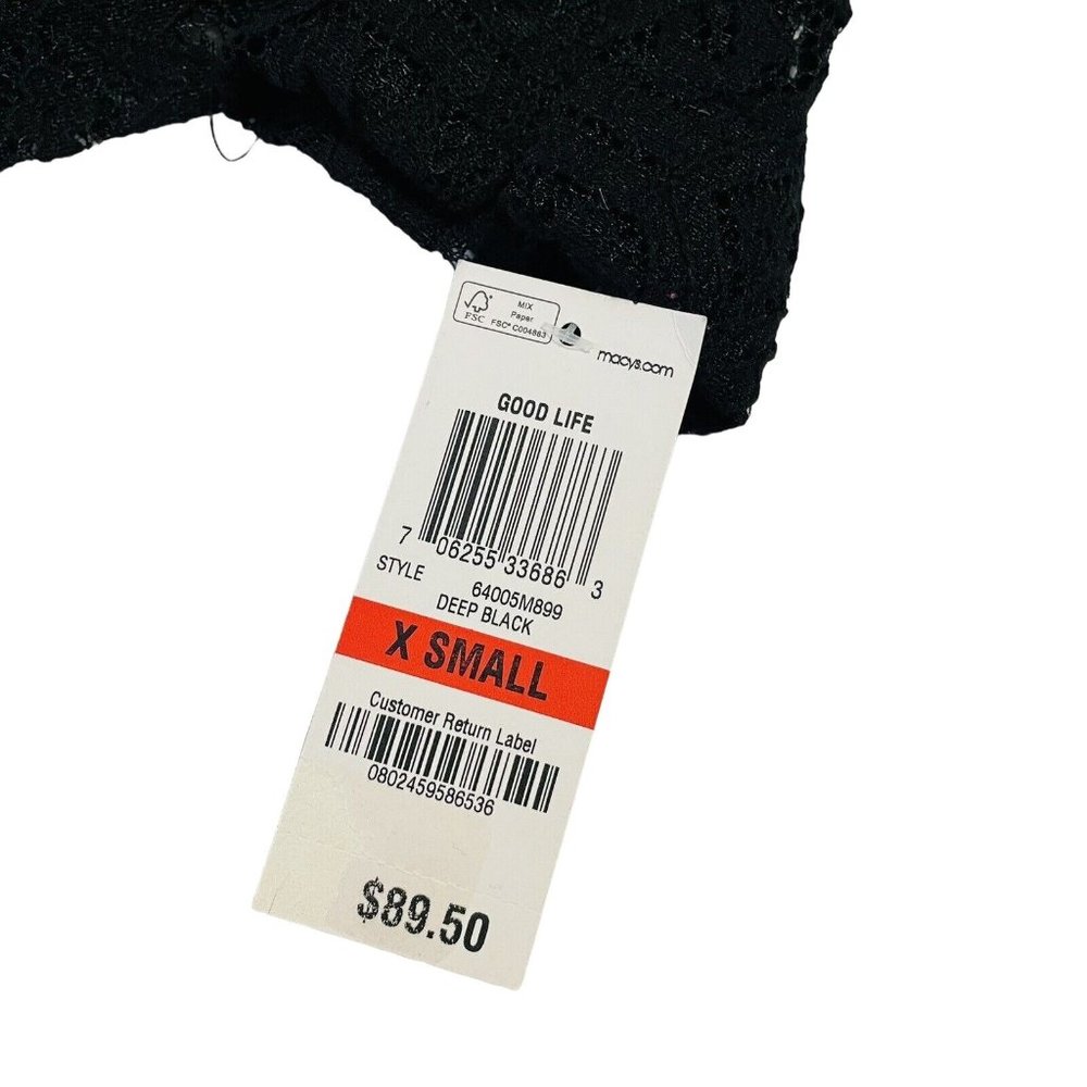 INC International Concepts Women's Deep Black Lace  Jacket  Size X Small Zipper - Picture 5 of 14